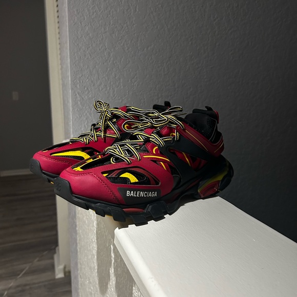 Balenciaga Track Runner Bordeaux Red/Yellow - Picture 2 of 6